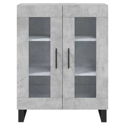 Kaappi betoninharmaa 69,5x34x180 cm tekninen puu