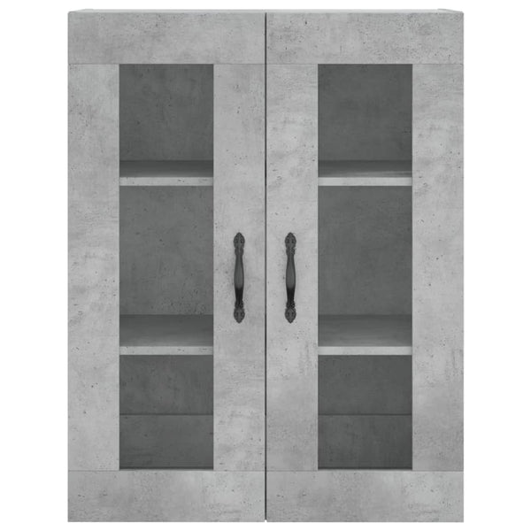 Kaappi betoninharmaa 69,5x34x180 cm tekninen puu (102)