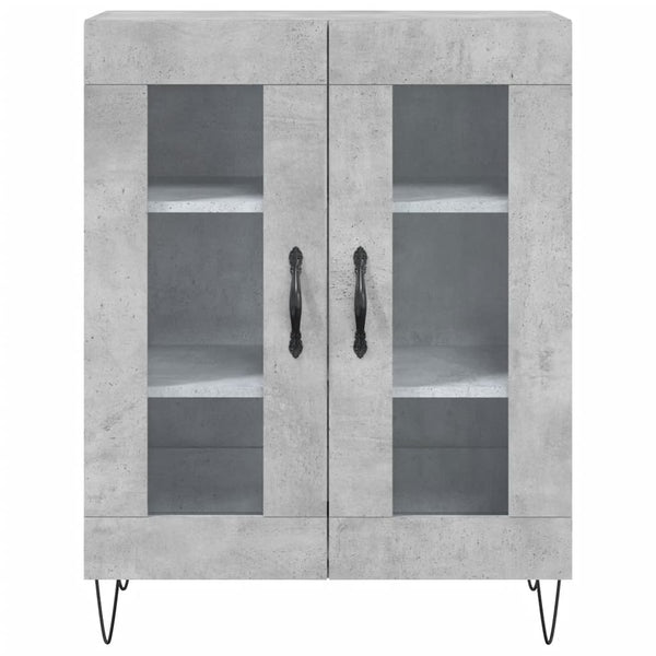 Kaappi betoninharmaa 69,5x34x180 cm tekninen puu (102)