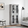 Kaappi betoninharmaa 69,5x34x180 cm tekninen puu (102)
