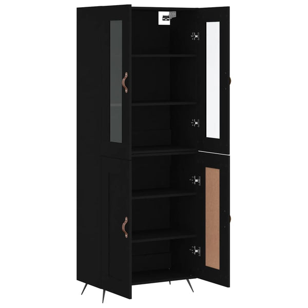 Kaappi musta 69,5x34x180 cm tekninen puu