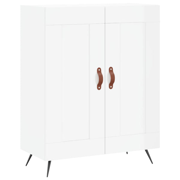 Kaappi korkeakiilto valkoinen 69,5x34x180 cm tekninen puu