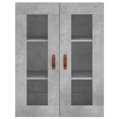 Kaappi betoninharmaa 69,5x34x180 cm tekninen puu
