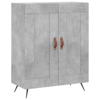 Kaappi betoninharmaa 69,5x34x180 cm tekninen puu