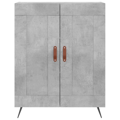Kaappi betoninharmaa 69,5x34x180 cm tekninen puu