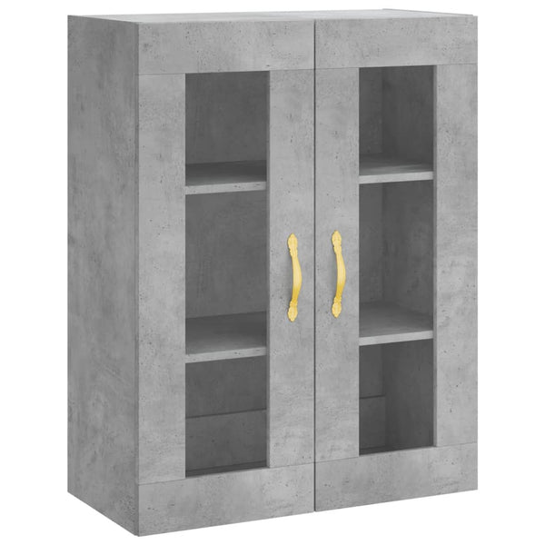 Kaappi betoninharmaa 69,5x34x180 cm tekninen puu (100)