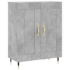 Kaappi betoninharmaa 69,5x34x180 cm tekninen puu (100)