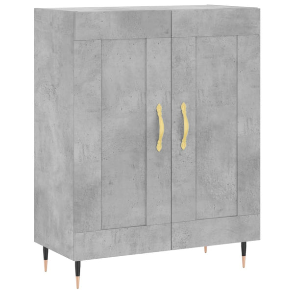 Kaappi betoninharmaa 69,5x34x180 cm tekninen puu (100)