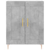 Kaappi betoninharmaa 69,5x34x180 cm tekninen puu