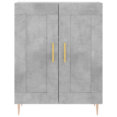 Kaappi betoninharmaa 69,5x34x180 cm tekninen puu