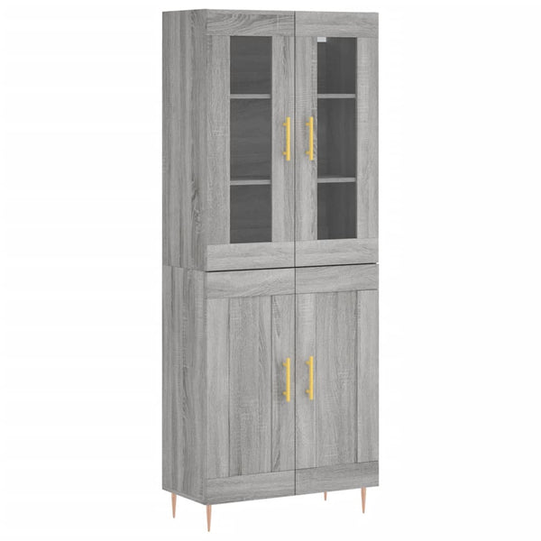 Kaappi harmaa Sonoma 69,5x34x180 cm tekninen puu (73)