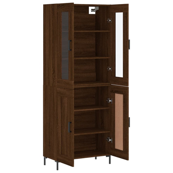 Kaappi ruskea tammi 69,5x34x180 cm tekninen puu