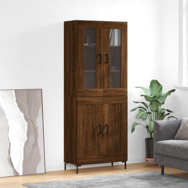 Kaappi ruskea tammi 69,5x34x180 cm tekninen puu