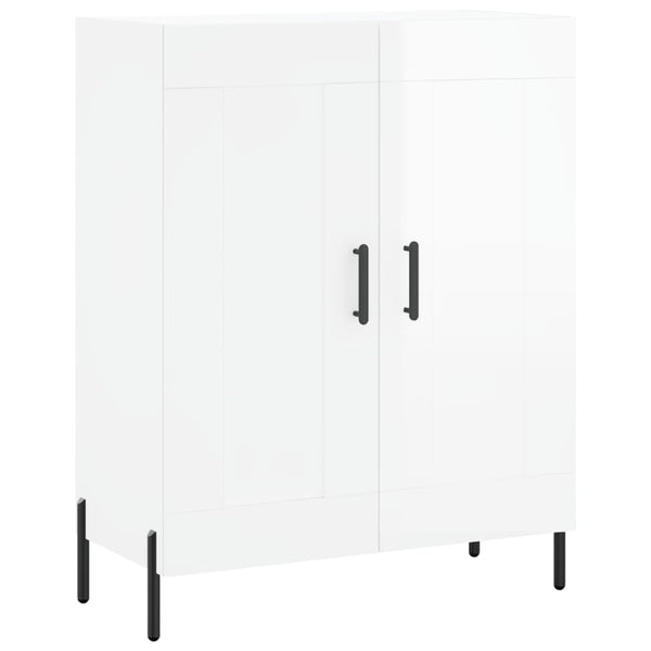 Kaappi korkeakiilto valkoinen 69,5x34x180 cm tekninen puu
