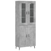 Kaappi betoninharmaa 69,5x34x180 cm tekninen puu (95)