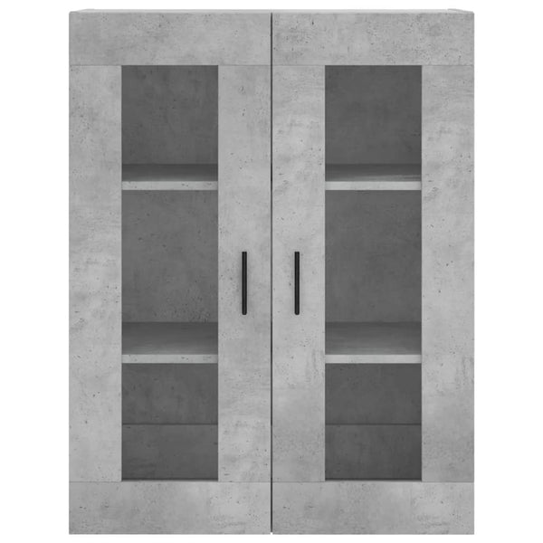 Kaappi betoninharmaa 69,5x34x180 cm tekninen puu (95)