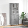 Kaappi betoninharmaa 69,5x34x180 cm tekninen puu (95)