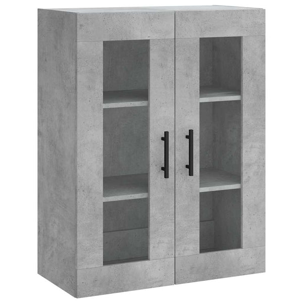 Kaappi betoninharmaa 69,5x34x180 cm tekninen puu