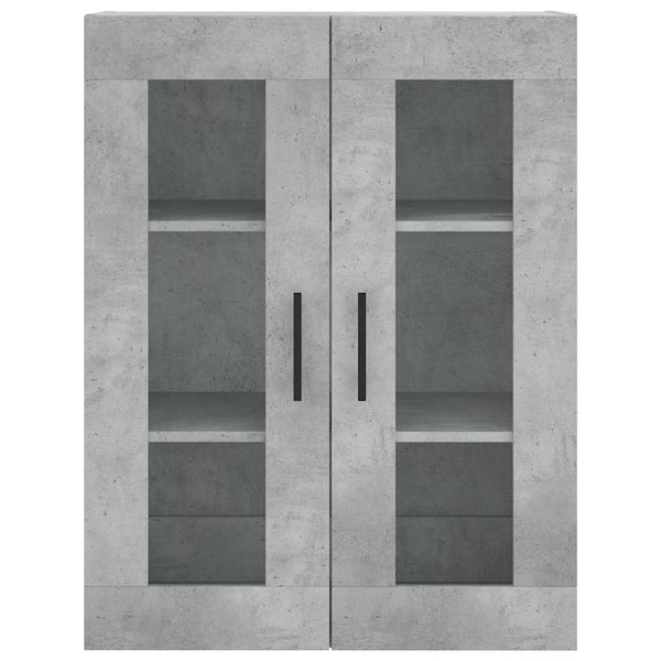 Kaappi betoninharmaa 69,5x34x180 cm tekninen puu