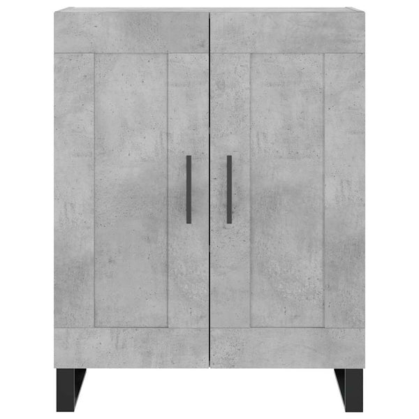 Kaappi betoninharmaa 69,5x34x180 cm tekninen puu