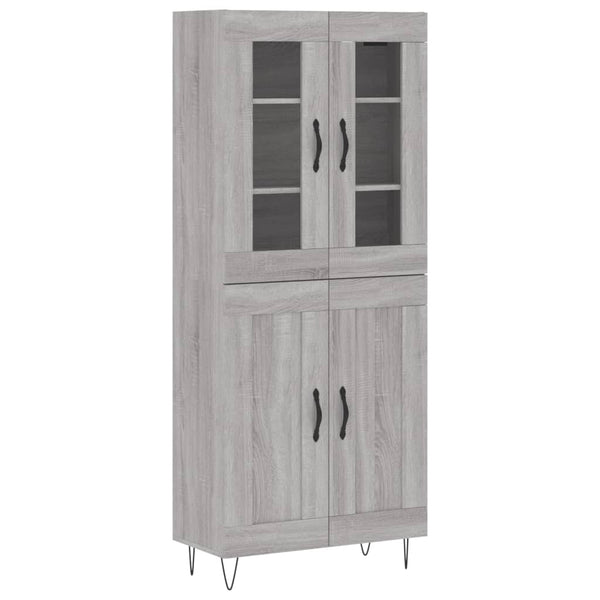 Kaappi harmaa Sonoma 69,5x34x180 cm tekninen puu (68)