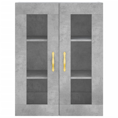 Kaappi betoninharmaa 69,5x34x180 cm tekninen puu