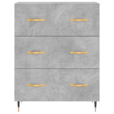 Kaappi betoninharmaa 69,5x34x180 cm tekninen puu