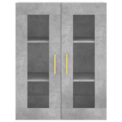Kaappi betoninharmaa 69,5x34x180 cm tekninen puu