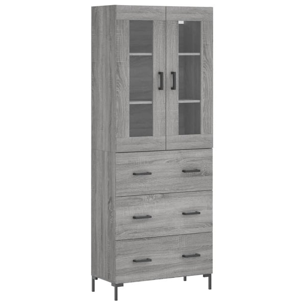 Kaappi harmaa Sonoma 69,5x34x180 cm tekninen puu (64)