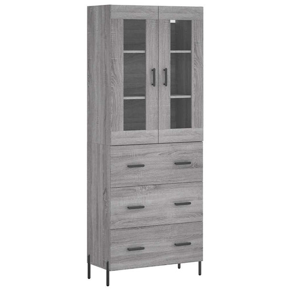 Kaappi harmaa Sonoma 69,5x34x180 cm tekninen puu