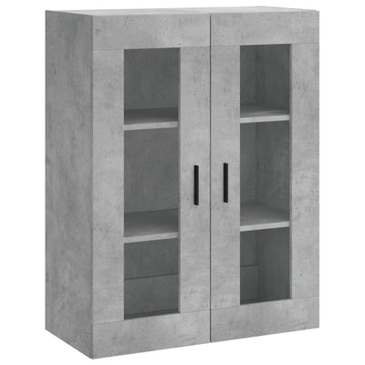 Kaappi betoninharmaa 69,5x34x180 cm tekninen puu