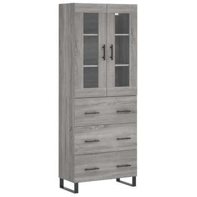 Kaappi harmaa Sonoma 69,5x34x180 cm tekninen puu
