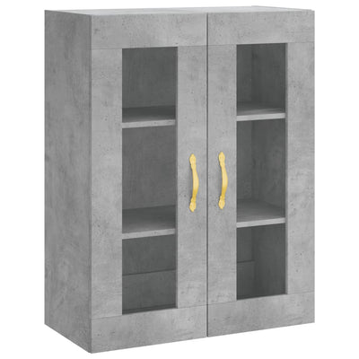 Kaappi betoninharmaa 69,5x34x180 cm tekninen puu