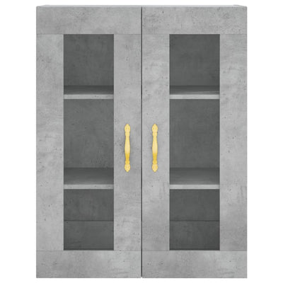 Kaappi betoninharmaa 69,5x34x180 cm tekninen puu