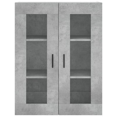 Kaappi betoninharmaa 69,5x34x180 cm tekninen puu