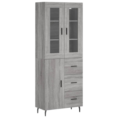 Kaappi harmaa Sonoma 69,5x34x180 cm tekninen puu