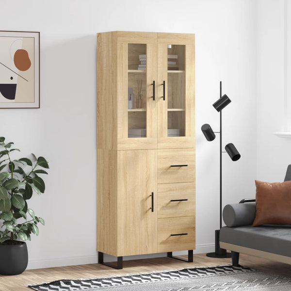 Kaappi Sonoma tammi 69,5x34x180 cm tekninen puu (64)