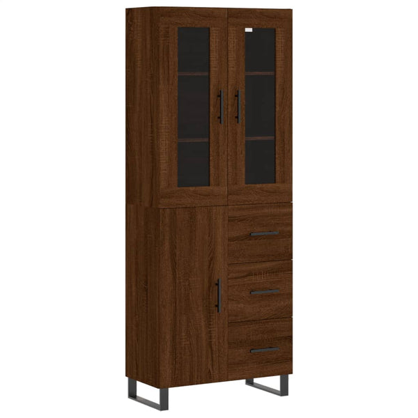 Kaappi ruskea tammi 69,5x34x180 cm tekninen puu