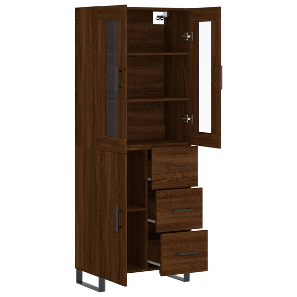 Kaappi ruskea tammi 69,5x34x180 cm tekninen puu