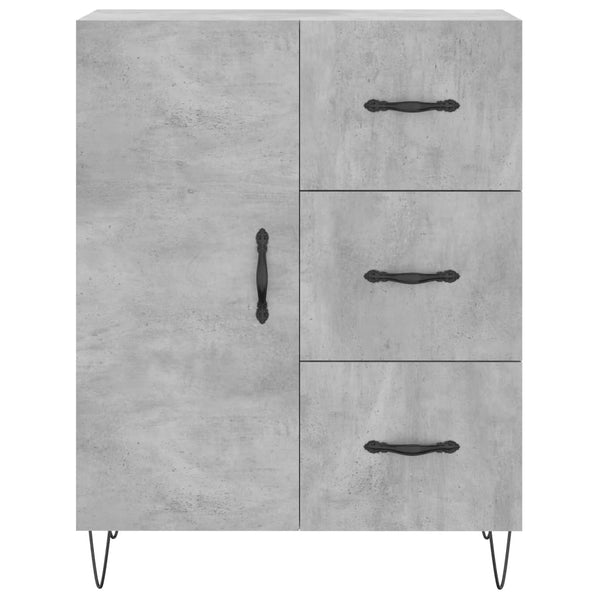 Kaappi betoninharmaa 69,5x34x180 cm tekninen puu (82)