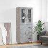 Kaappi betoninharmaa 69,5x34x180 cm tekninen puu (82)