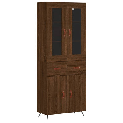 Kaappi ruskea tammi 69,5x34x180 cm tekninen puu