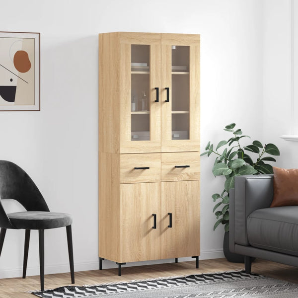 Kaappi Sonoma tammi 69,5x34x180 cm tekninen puu (63)