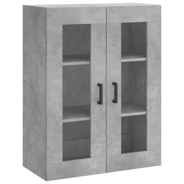 Kaappi betoninharmaa 69,5x34x180 cm tekninen puu (80)