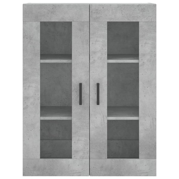 Kaappi betoninharmaa 69,5x34x180 cm tekninen puu (80)