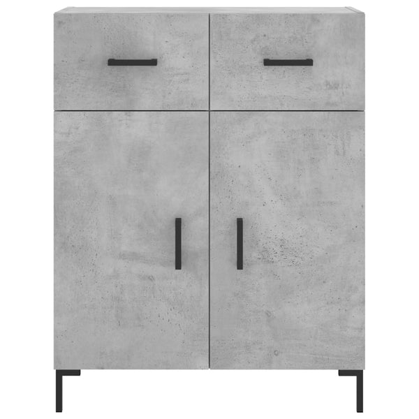 Kaappi betoninharmaa 69,5x34x180 cm tekninen puu (80)