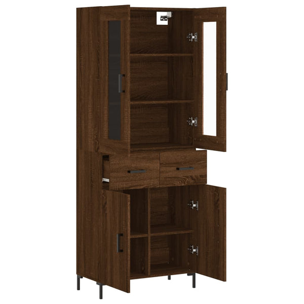 Kaappi ruskea tammi 69,5x34x180 cm tekninen puu