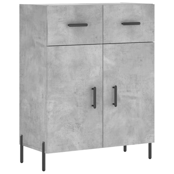 Kaappi betoninharmaa 69,5x34x180 cm tekninen puu (79)