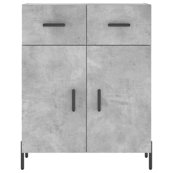Kaappi betoninharmaa 69,5x34x180 cm tekninen puu (79)