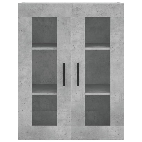 Kaappi betoninharmaa 69,5x34x180 cm tekninen puu